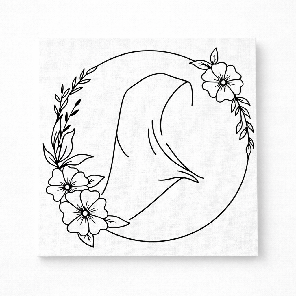 Hijab Floral Paint Canvas