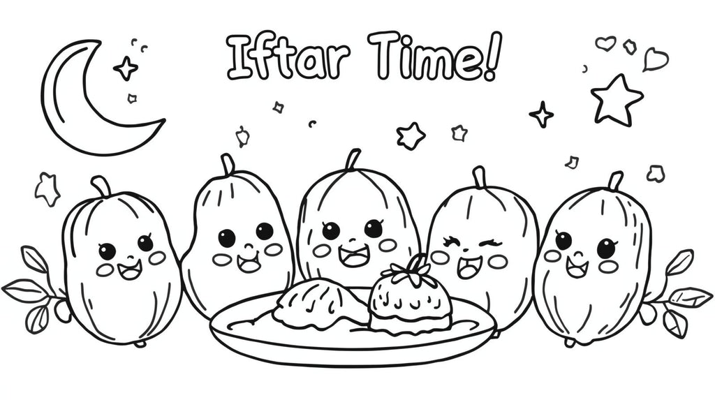 FREE: Iftar Coloring Sheets (3 Pages)