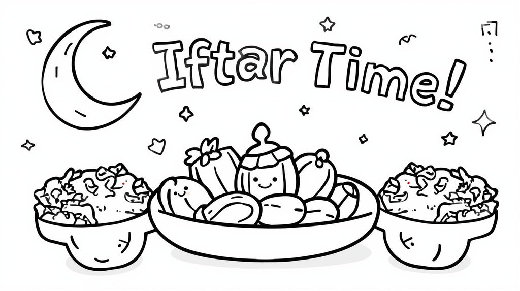 FREE: Iftar Coloring Sheets (3 Pages)