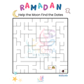 FREE: Ramadan Kids Printable – “Help the Moon Find the Dates” Maze