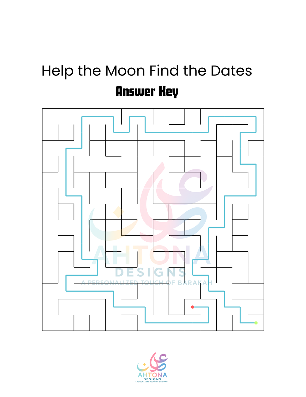 FREE: Ramadan Kids Printable – “Help the Moon Find the Dates” Maze