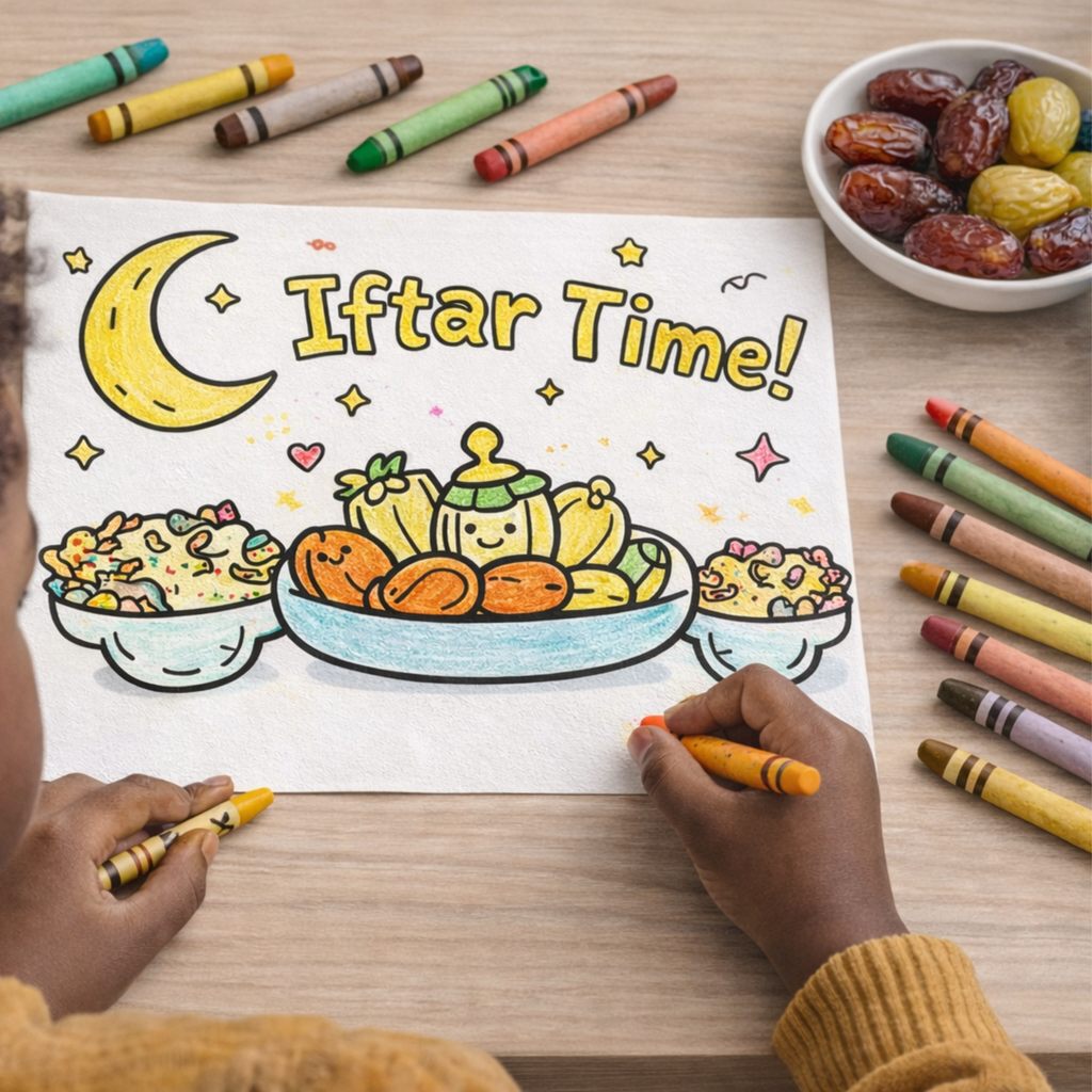 FREE: Iftar Coloring Sheets (3 Pages)