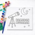 Moon Sighting Kids Ramadan Paint Canvas (8x8)