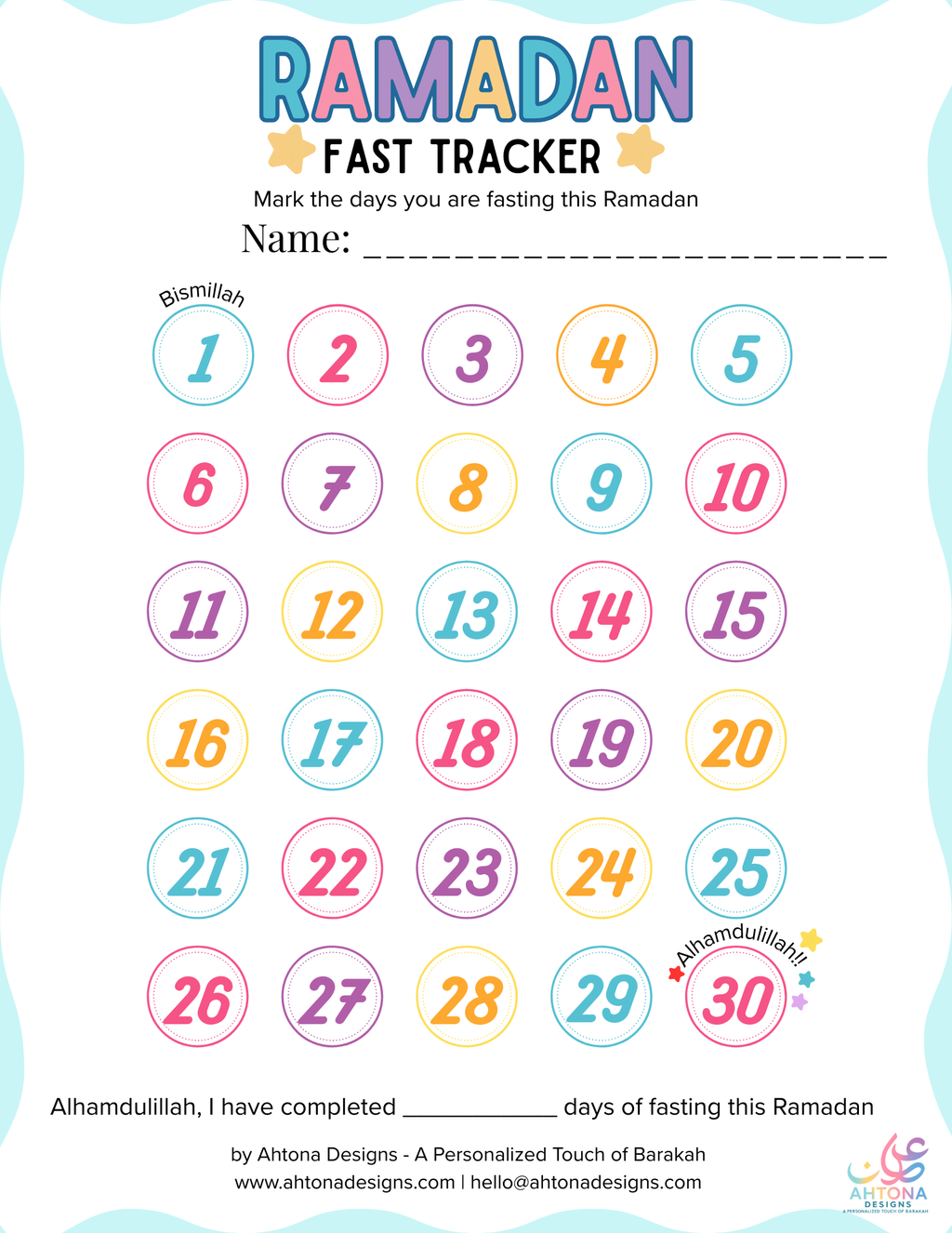 FREE: Ramadan Fasting Tracker (3-Page Printable | Kids-Friendly)