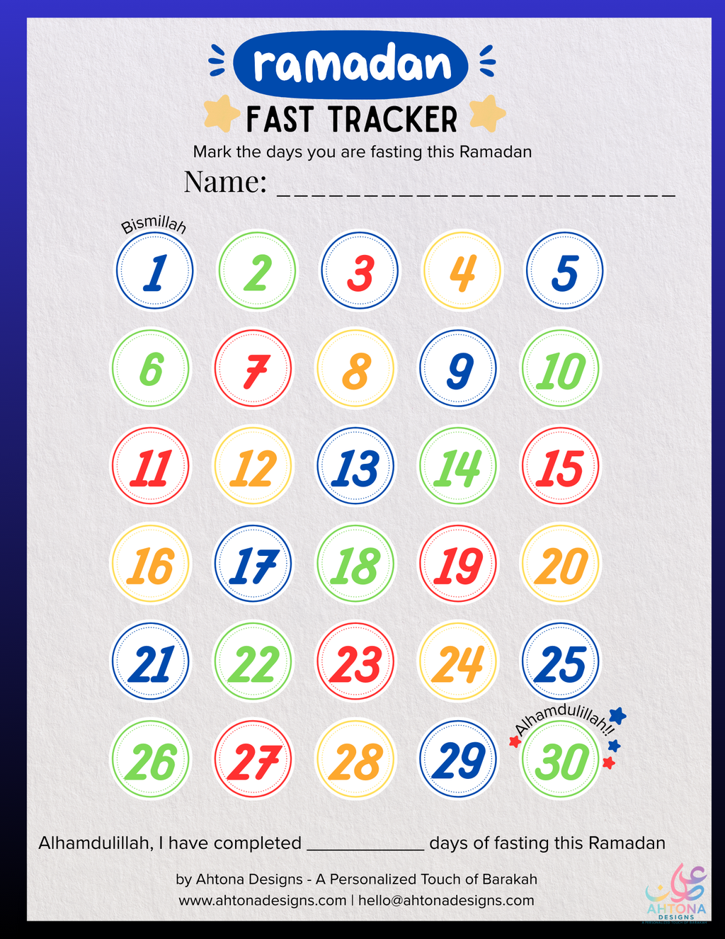 FREE: Ramadan Fasting Tracker (3-Page Printable | Kids-Friendly)