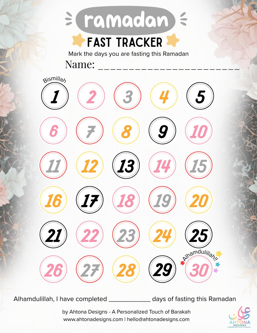 FREE: Ramadan Fasting Tracker (3-Page Printable | Kids-Friendly)