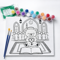 Tarawih Teddy Bear Kids Ramadan Paint Canvas (8x8)