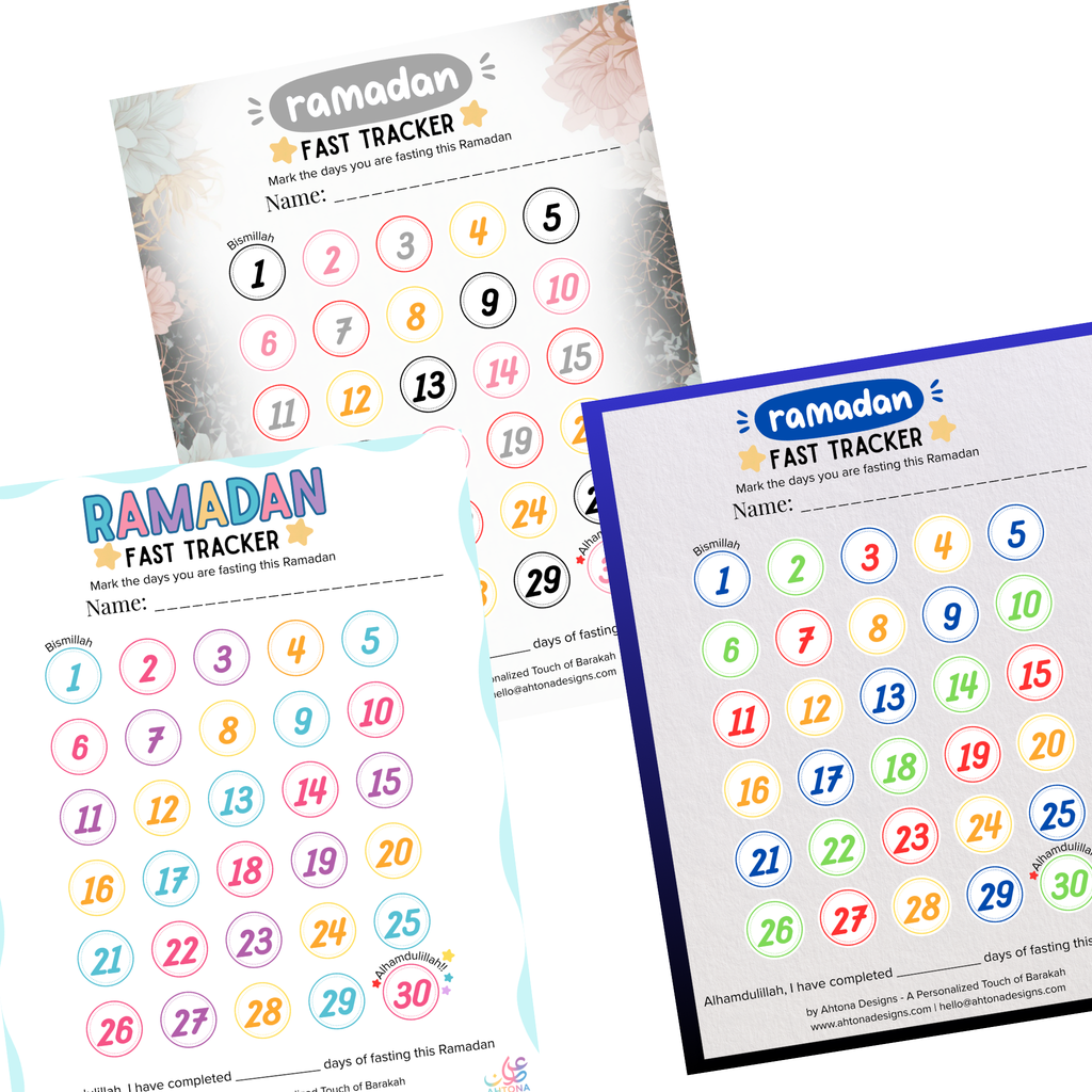 FREE: Ramadan Fasting Tracker (3-Page Printable | Kids-Friendly)